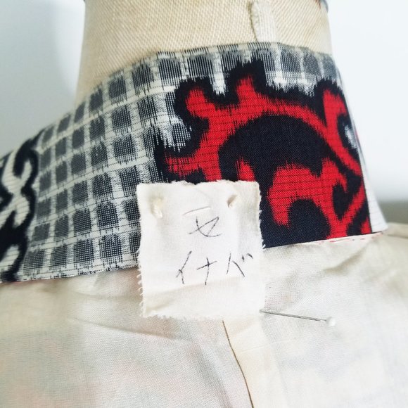 Antique Japanese Silk Kimono Unique Geometric Design Made Japan Vintage Unisex - Picture 4 of 6